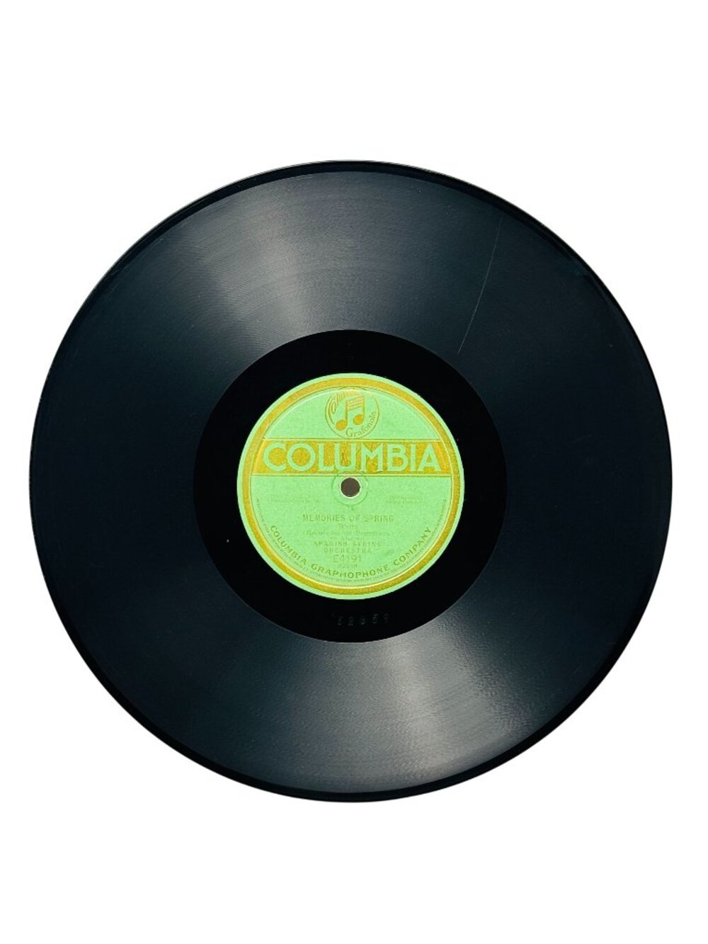 Spanish String Orchestra Memories Of Spring 10in Shellac 78 RPM Columbia E4191